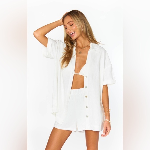 SHOW ME YOUR MUMU Hendrix Short In White Linen - Picture 8 of 10